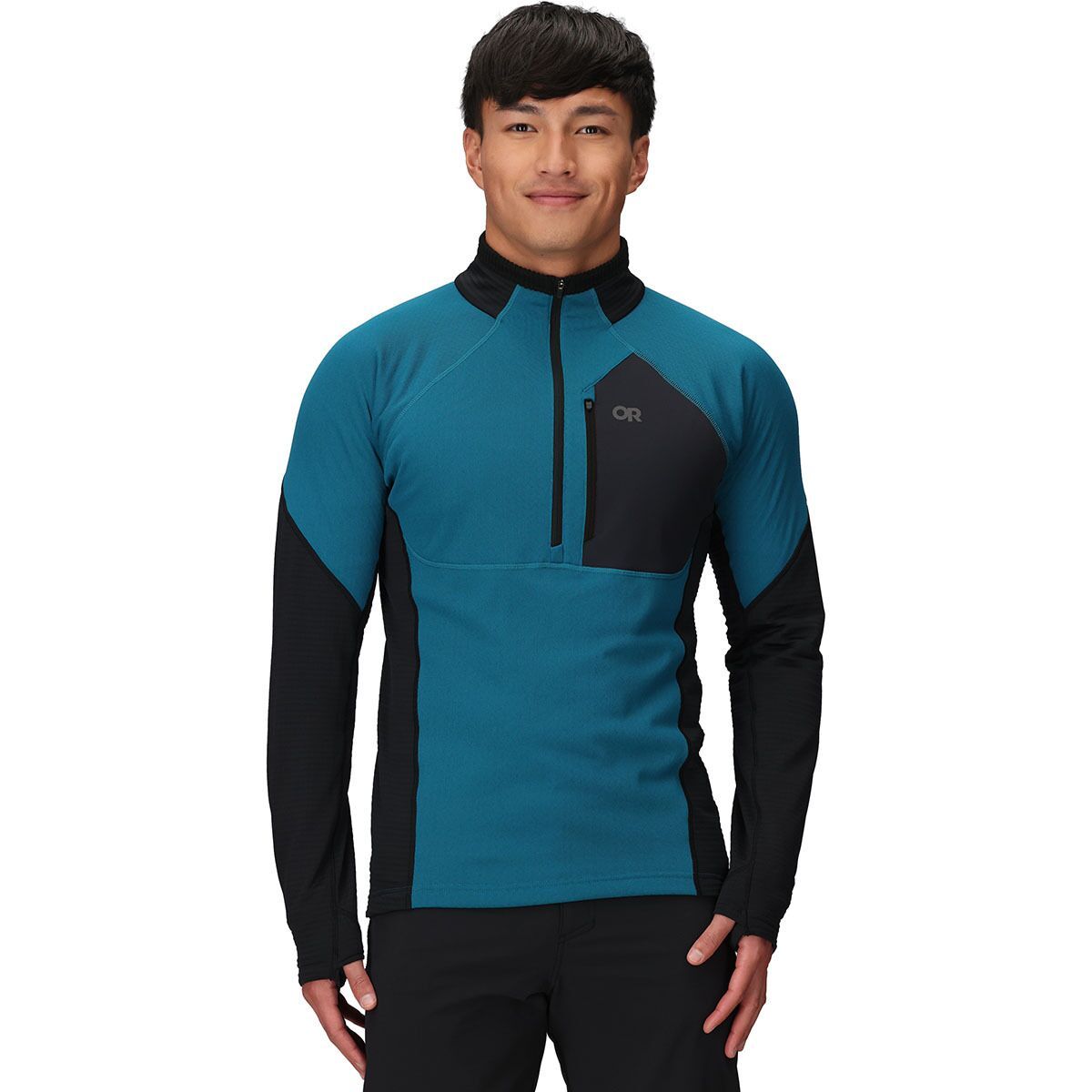 Outdoor Research Men's Deviator Fleece 1/2-Zip Jacket  in Aurora/Black