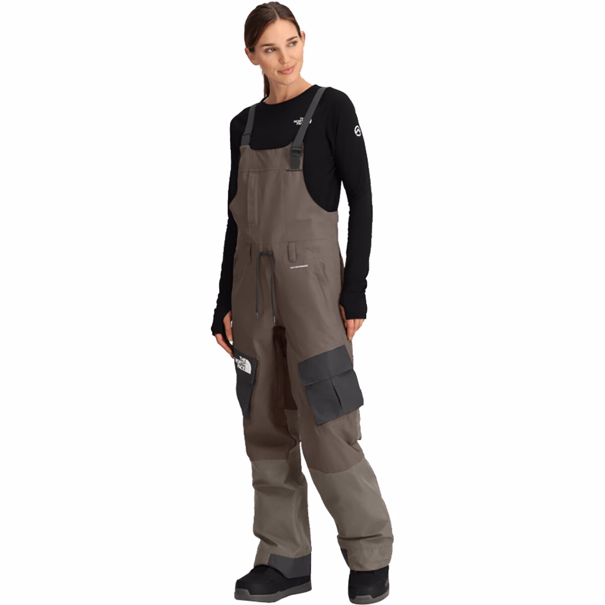 The North Face Women's Dragline Bib Pants  in Tnf Black/Smokey Brown