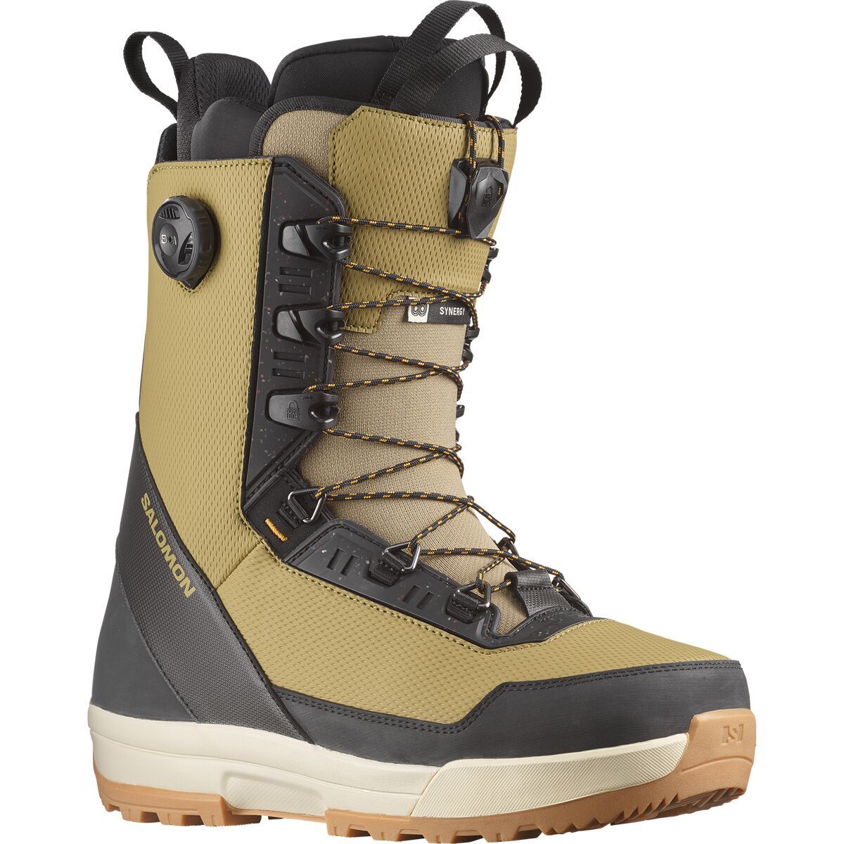Salomon Synergy PWL SJ BOA Snowboard Boots Dried Herb/Black/Bone White