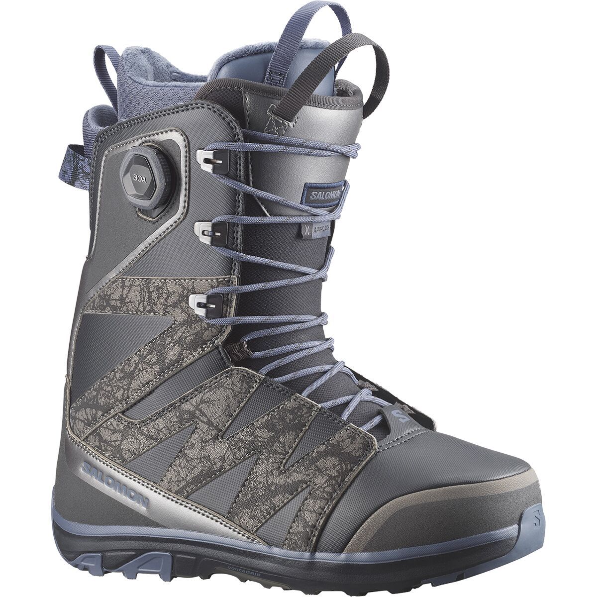 Salomon Salomon X Approach Lace SJ BOA Snowboard Boot  in Phantom/Metal Gray/Grisaille