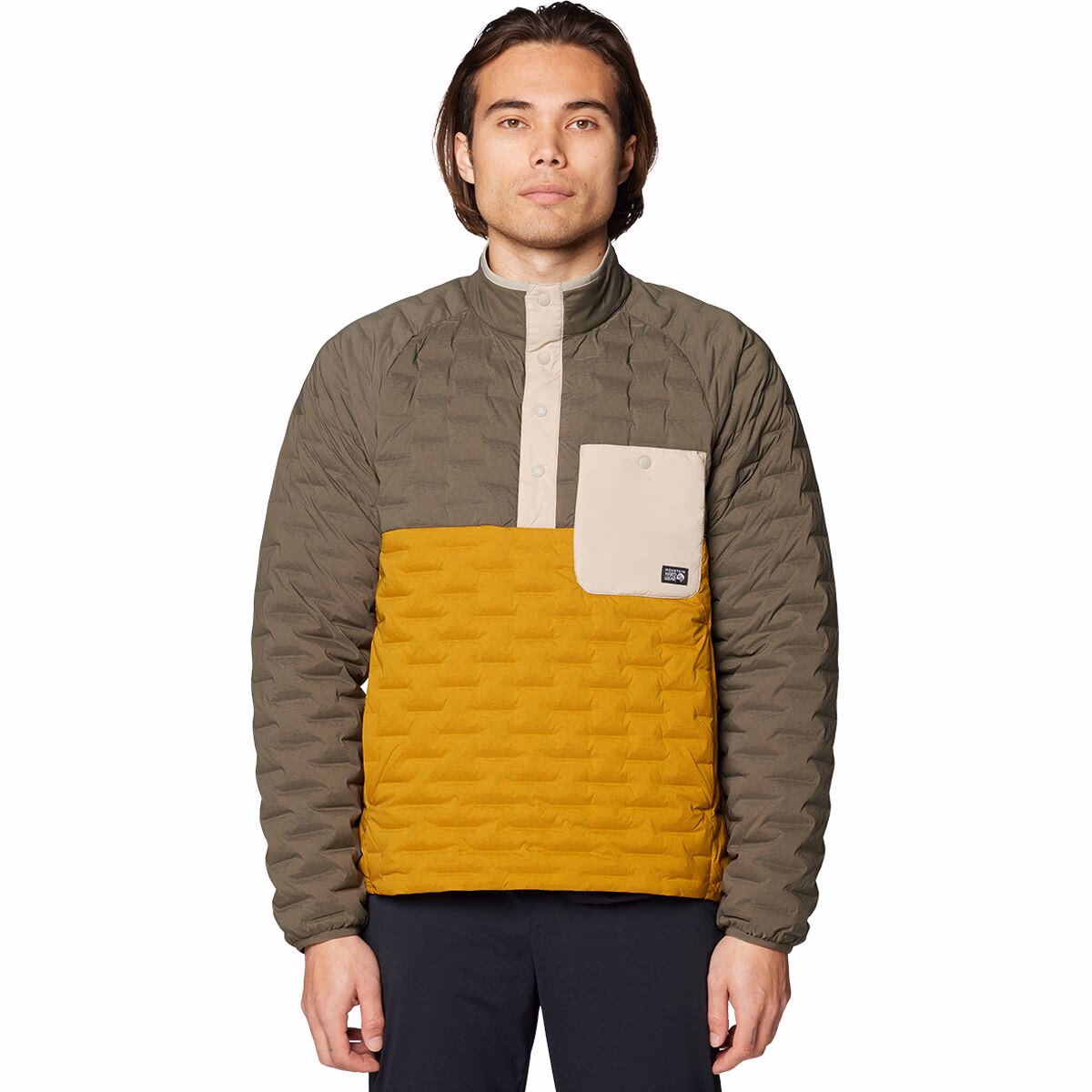 Mountain Hardwear Men's Stretchdown Light Snap Neck Jacket Olive Gold/Ridgeline/Badlands