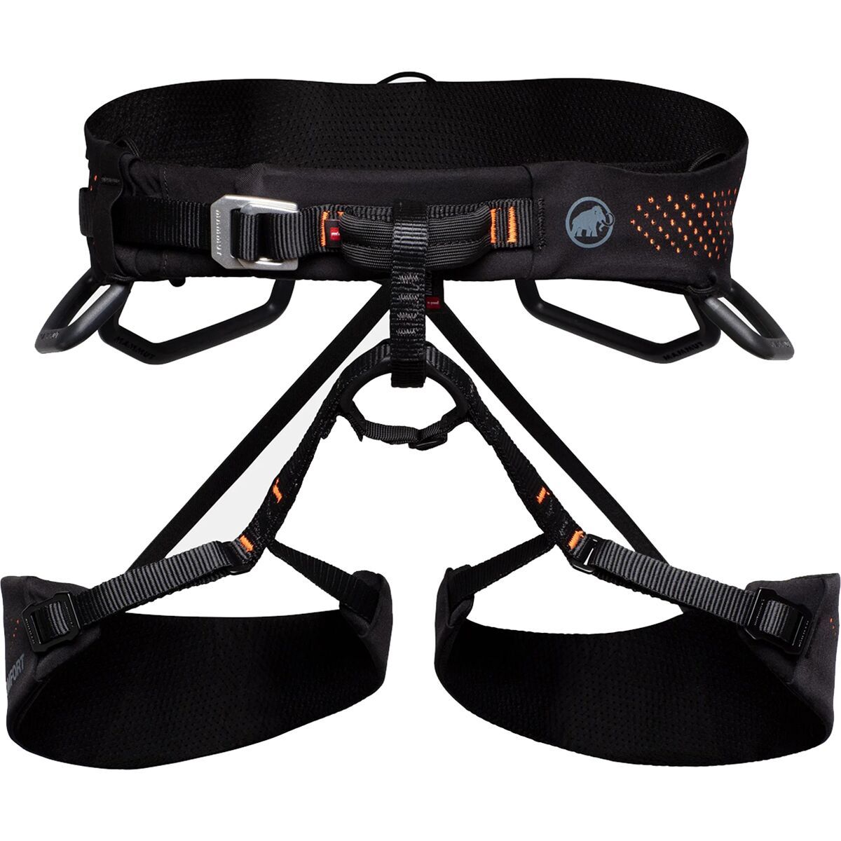 Mammut Men's Comfort Fast Adjust Harness in Black Safety Orange