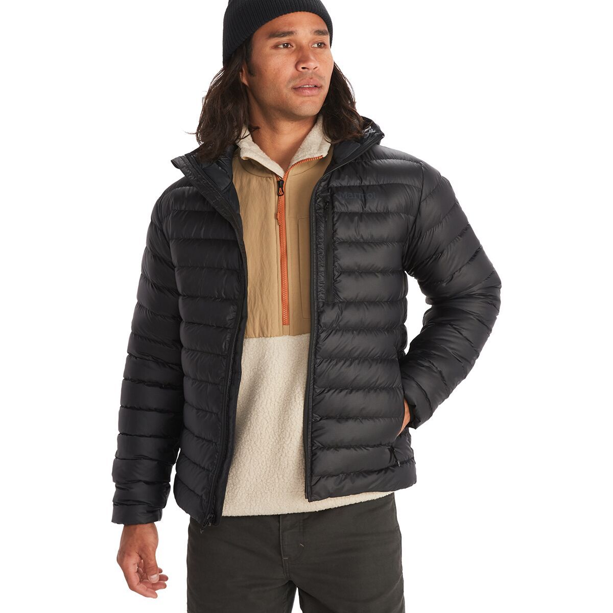 Marmot Highlander Down Hooded Jacket - Men's  in Black