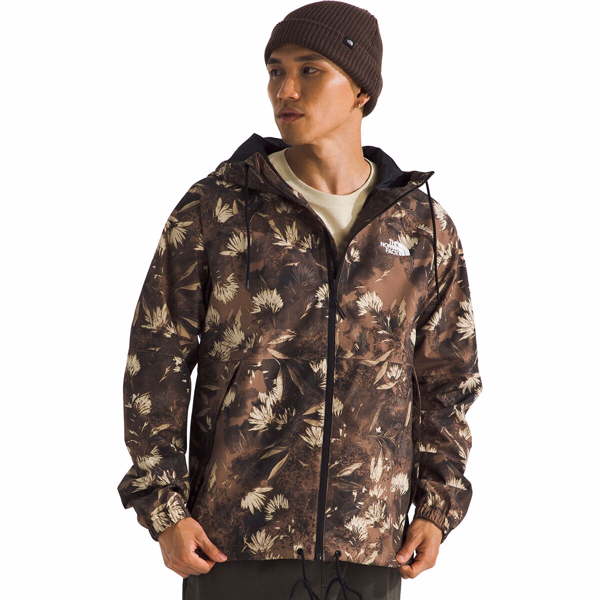 The North Face The North Face Antora Rain Hooded Jacket - Men's in Latte Prairie Flowers Print