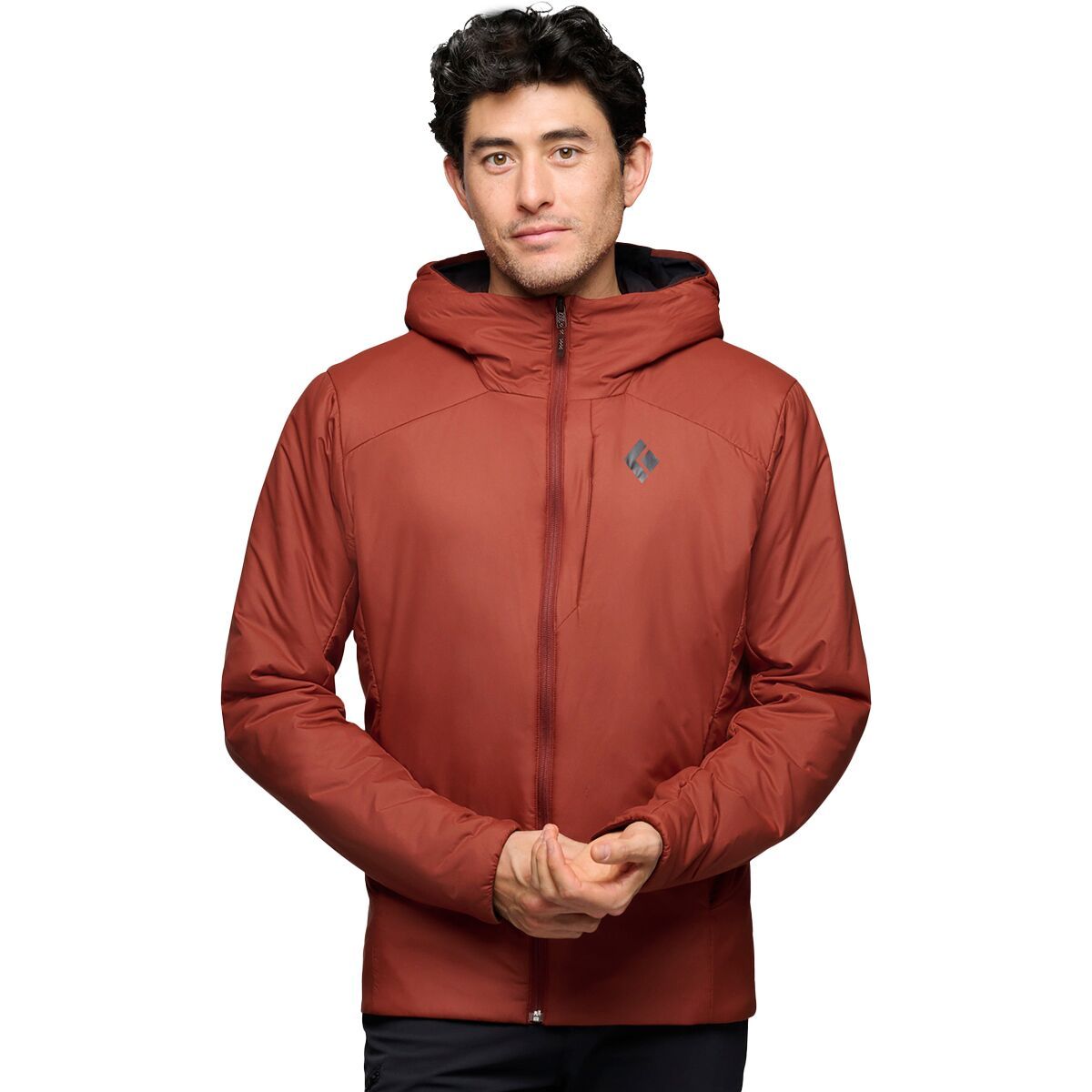 Black Diamond Black Diamond First Light Stretch Hooded Jacket - Men's in Iron Red