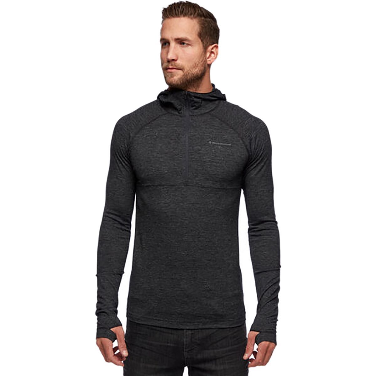Black Diamond Black Diamond Solution Wool Half-Zip Hooded Baselayer Top - Men's
