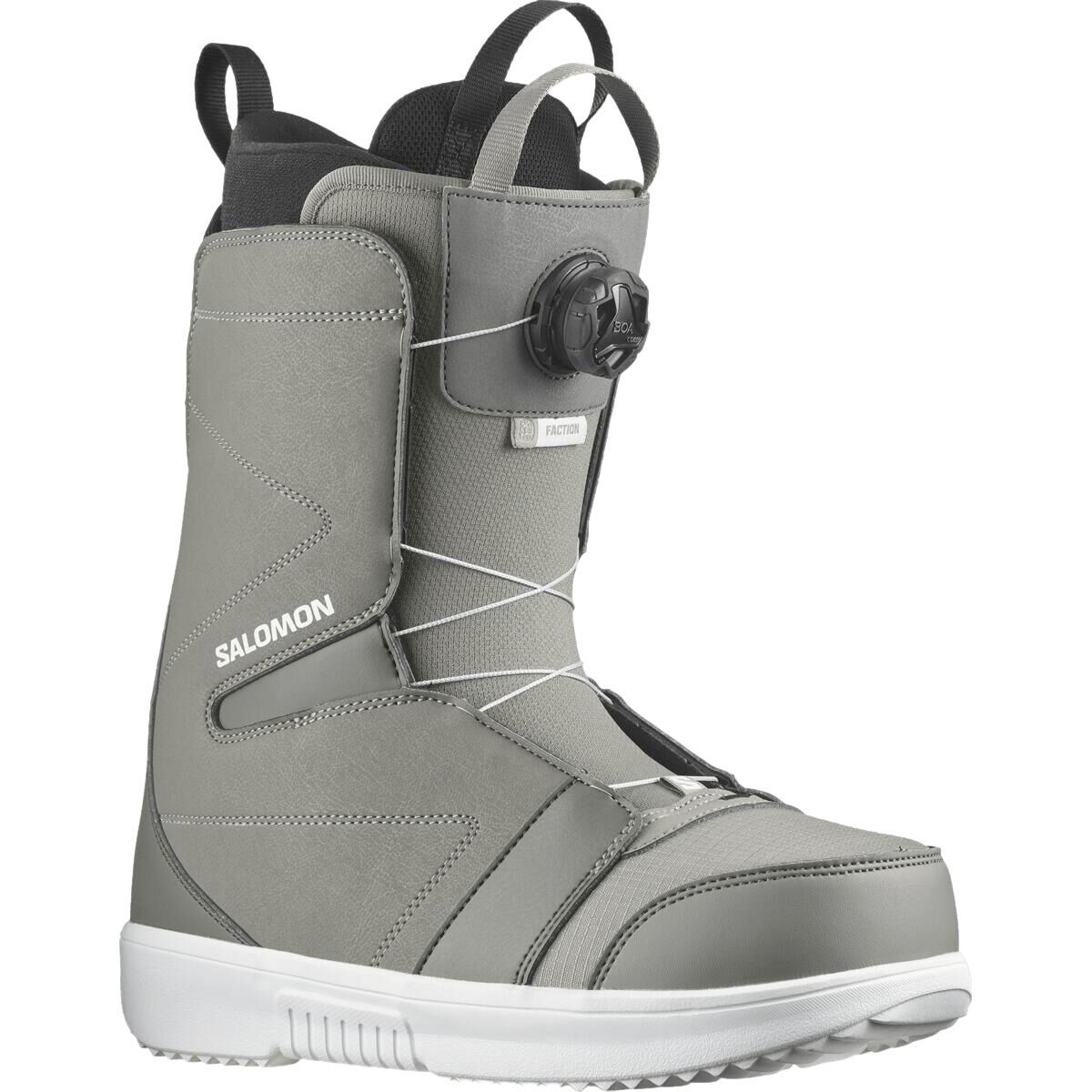 Salomon Faction BOA Snowboard Boots in Steeple Gray/Pewter/White