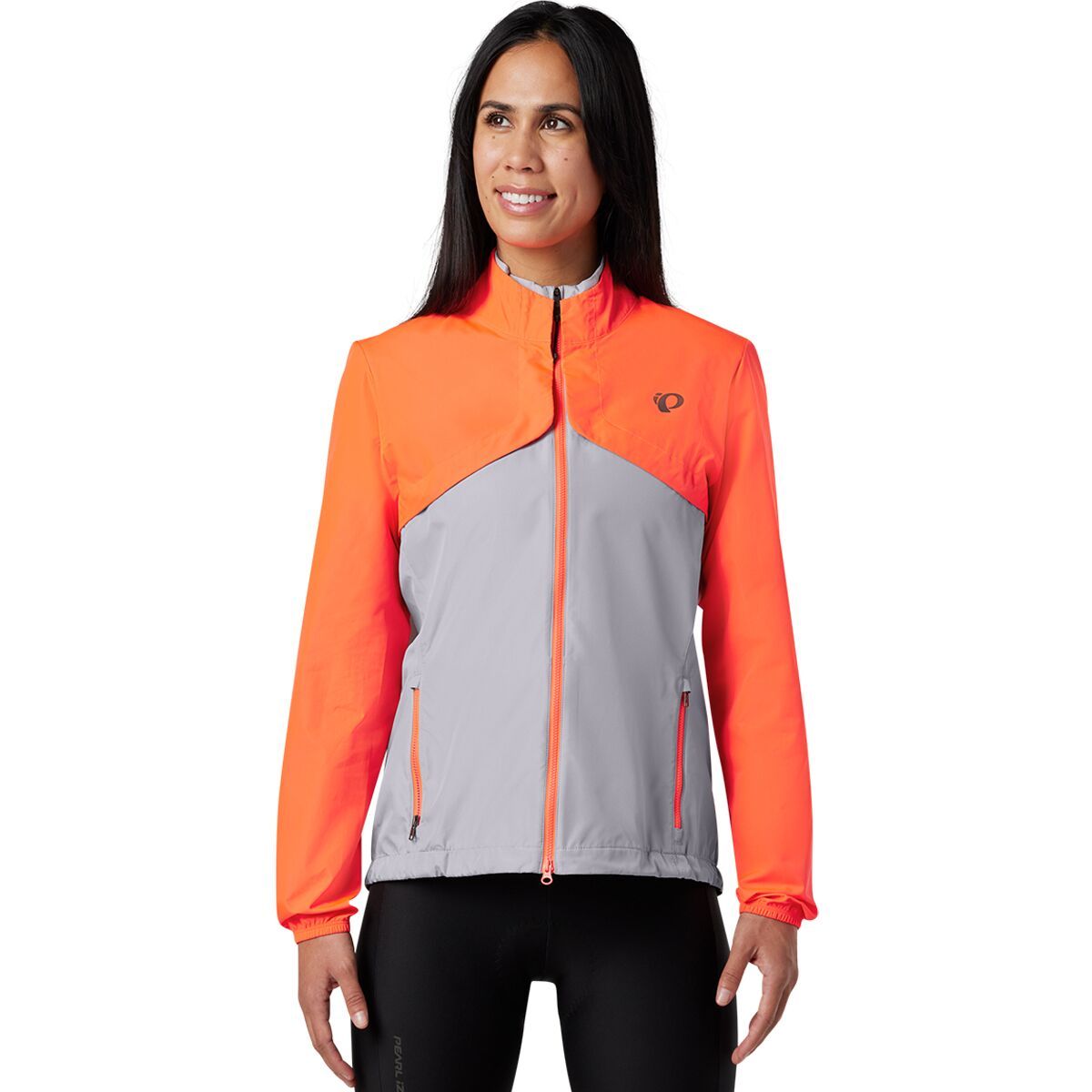 PEARL iZUMi Women's Quest Barrier Convertible Cycling Jacket in Fiery Coral/Highrise