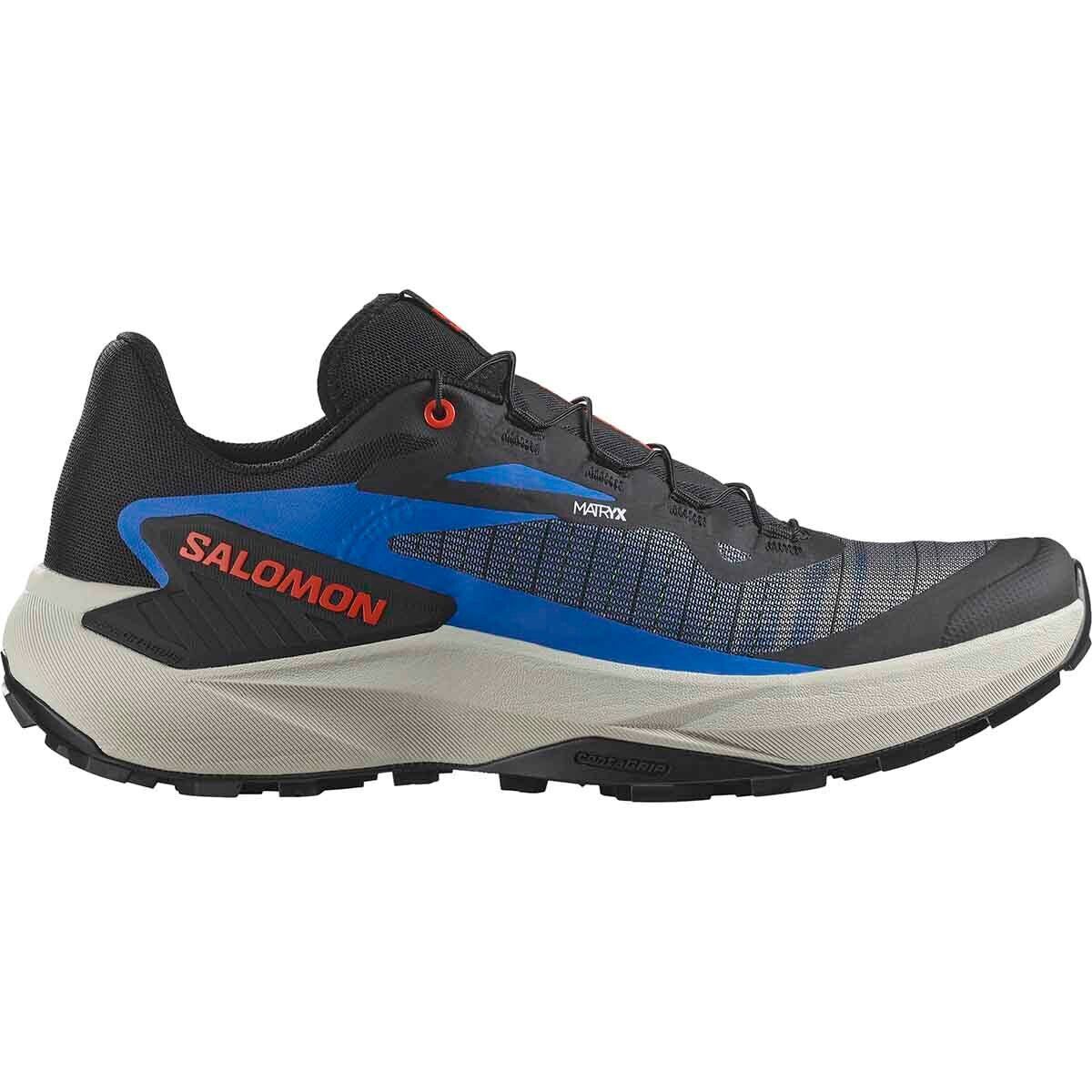 Salomon Salomon Men's Genesis Trail-Running Shoes in Black/French Blue/Cherry Tomato
