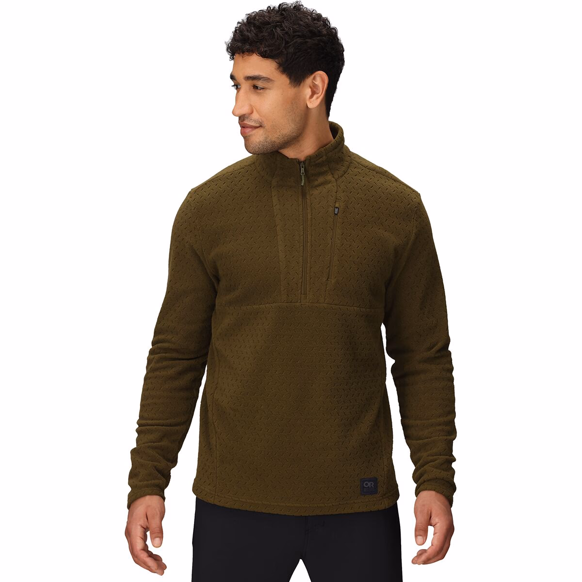 Outdoor Research Men's Trail Mix XT Fleece Half-Zip Pullover Dark Olive