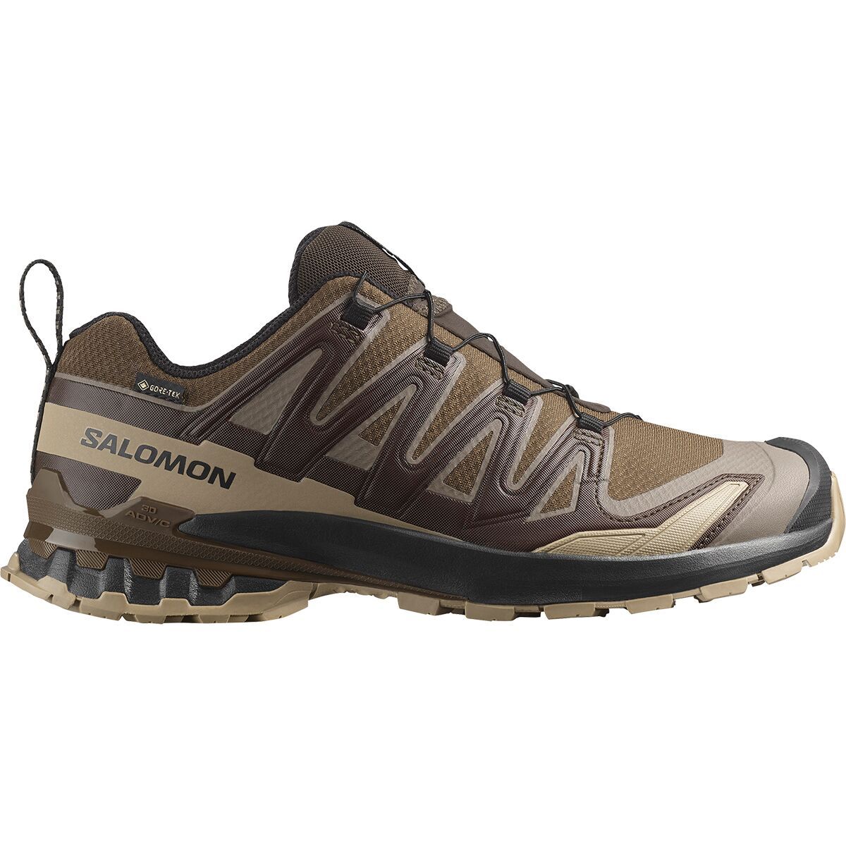 Salomon Men's XA Pro 3D V9 Gore-Tex Trail Running Shoes in Dark Earth/Desert Tan/Black