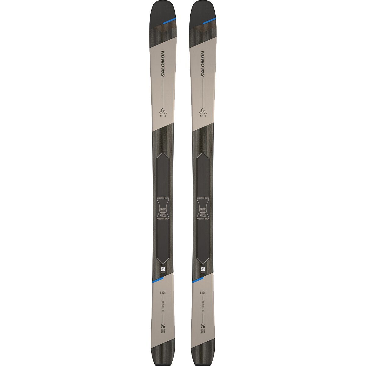 Salomon Salomon MTN 96 Carbon Skis in Rainy Day/Process Blue/Black